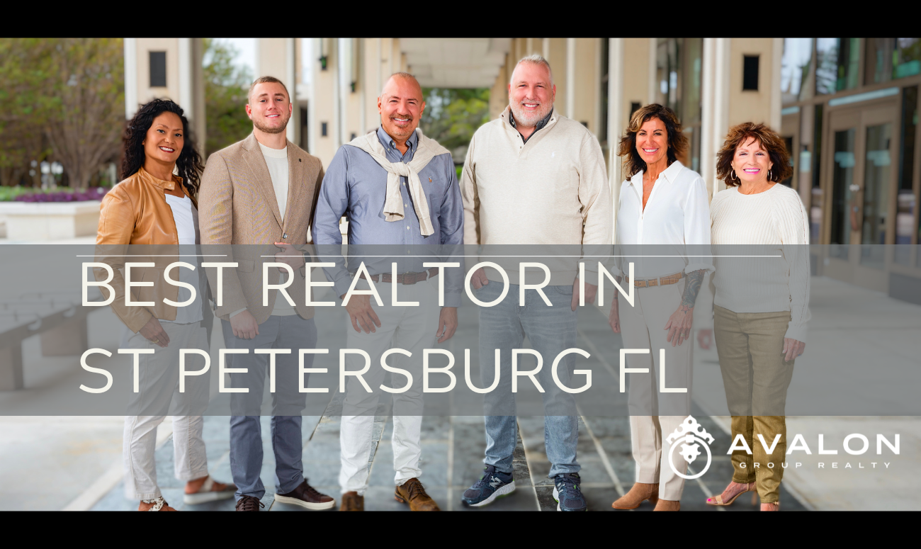 Best Realtor in St Petersburg FL cover picture shows the Realtor Team in front of the Mahaffey Theater in St petersburg FL