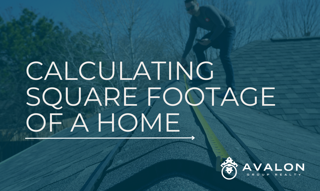 Calculating Square Footage of a Home cover picture shows a man on a roof with a measuring tape.