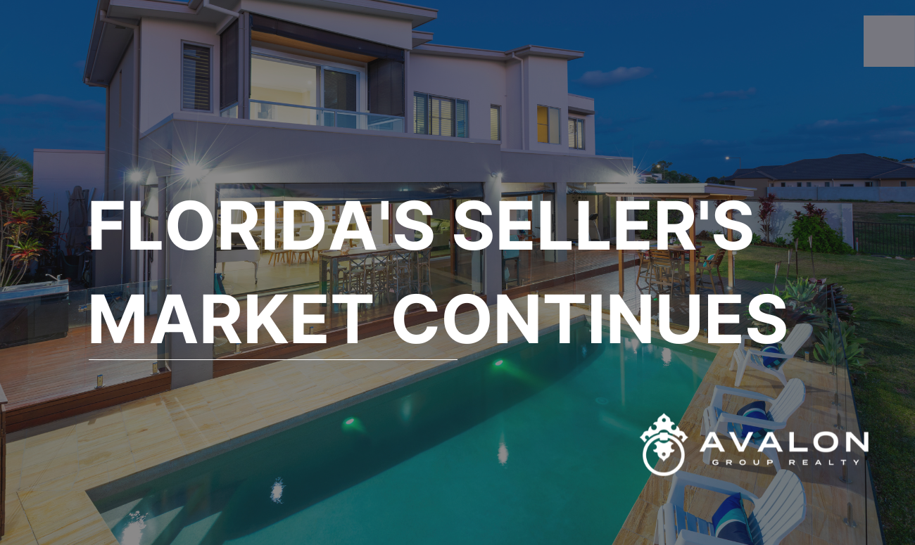 Florida's Seller's Market Continues cover picture shows a home with a pool.