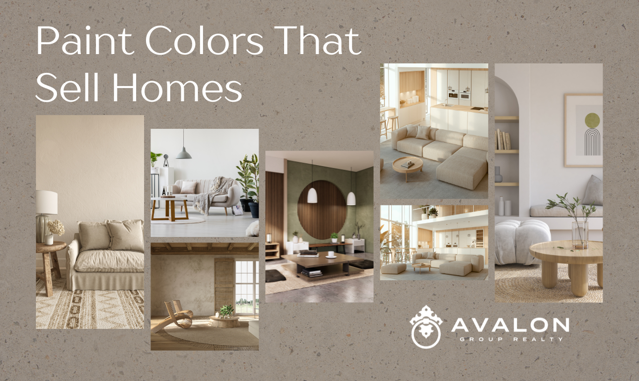 Paint Colors That Sell Homes cover pic shows different warm paint colors.