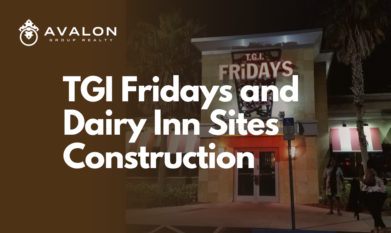 TGI Fridays and Dairy Inn Sites Construction cover picture shows the old TGI Fridays at night.