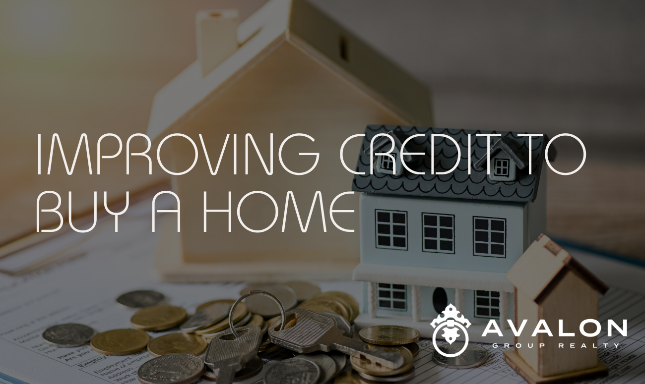 Improving Credit To Buy A Home cover picture shows a small home and money.