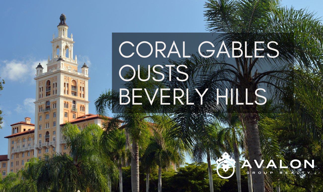 Florida Neighborhoods Ousts Beverly Hills cover picture shows a historic building in Coral Gables FL.