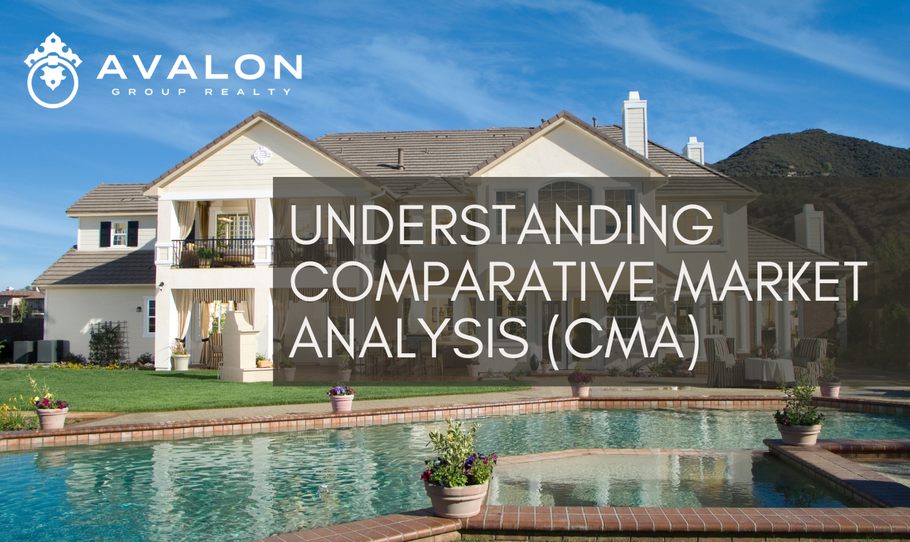 Understanding Comparative Market Analysis (CMA) cover picture shows a white large two story home with a large blue pool lined with brick.