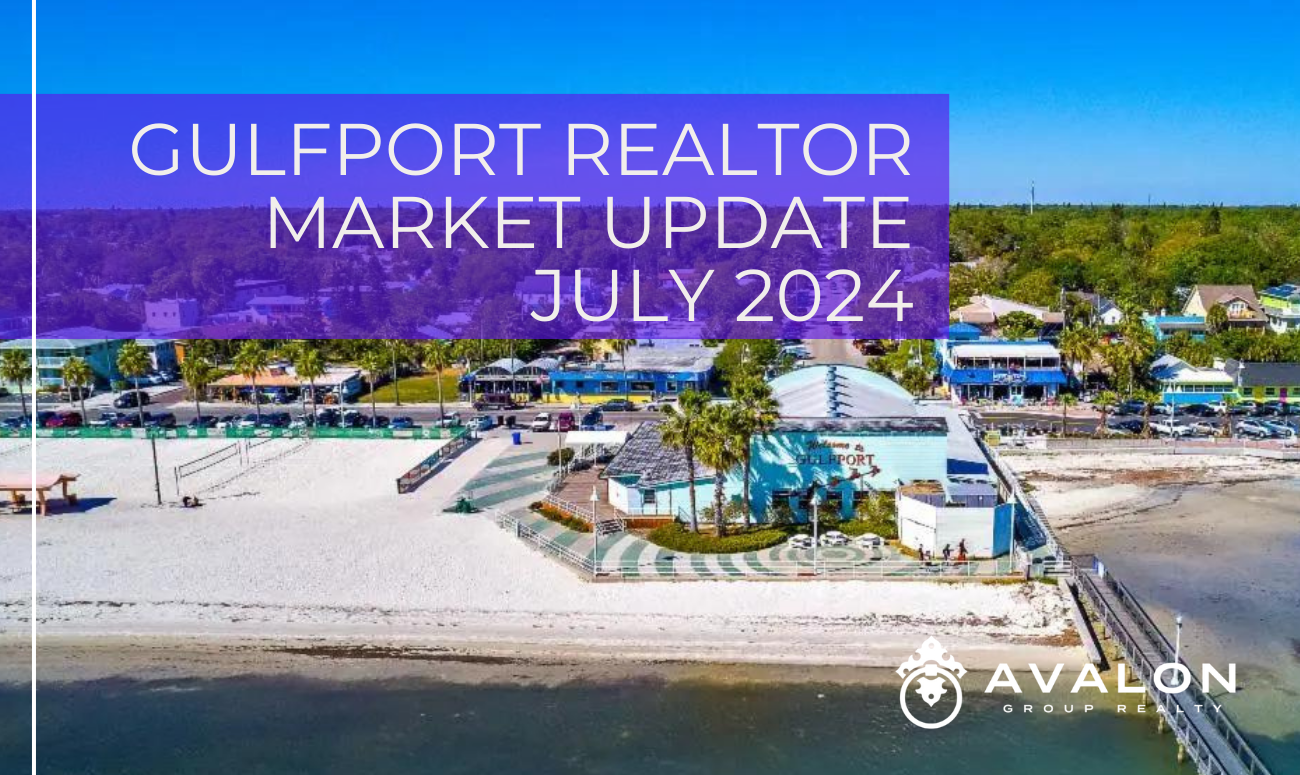 Gulfport Realtor Market Update cover picture is an ariel picture of the Gulfport Beach and City.