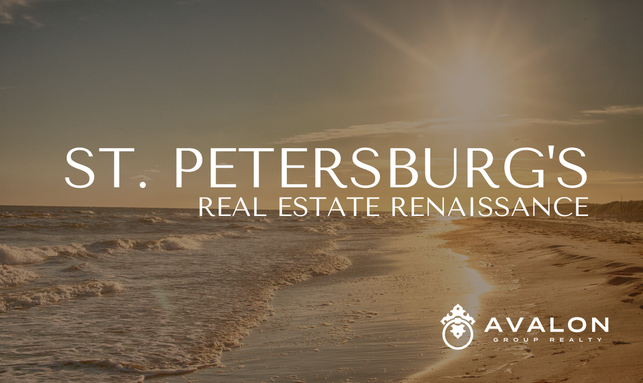 St. Petersburg's Real Estate Renaissance cover picture shows St Pete Beach on a windy day with big waves at sunset.