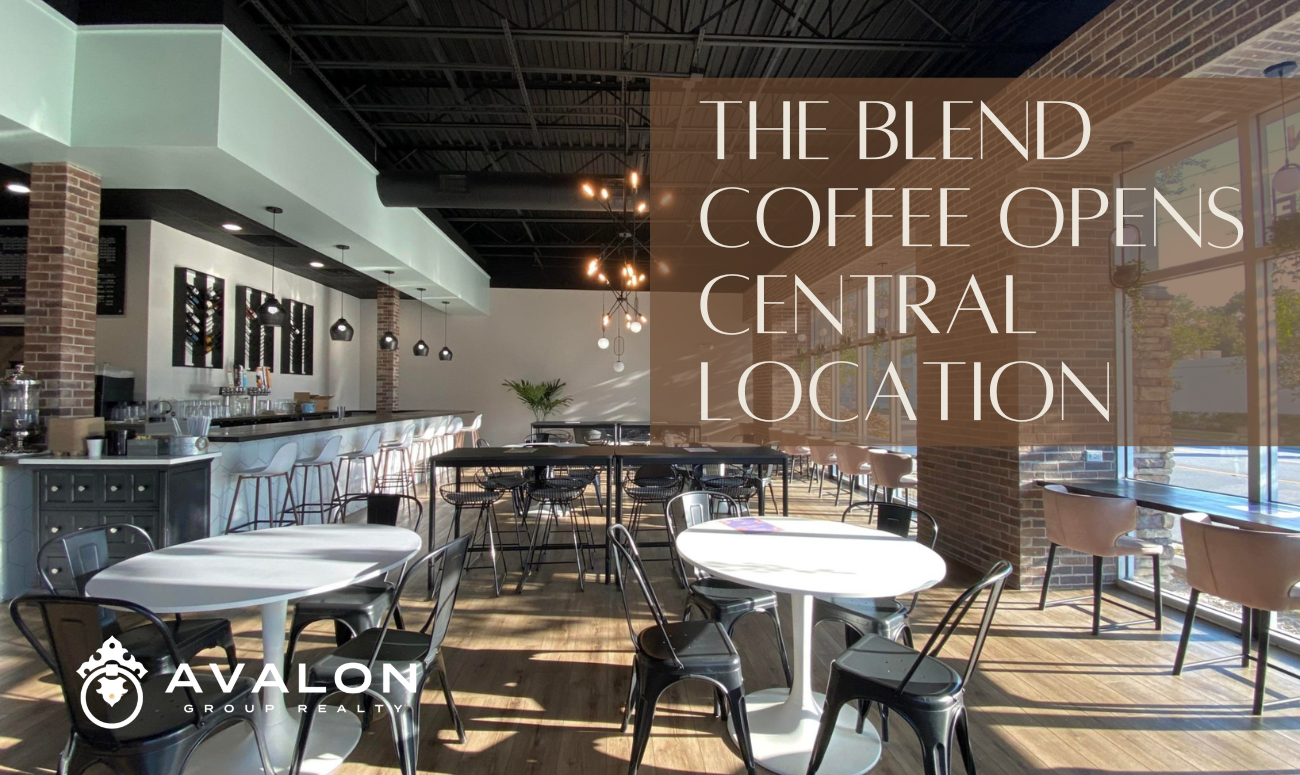 The Blend Coffee Opens Central Location cover picture shows the modern warm minimalism interior of the coffee shop.