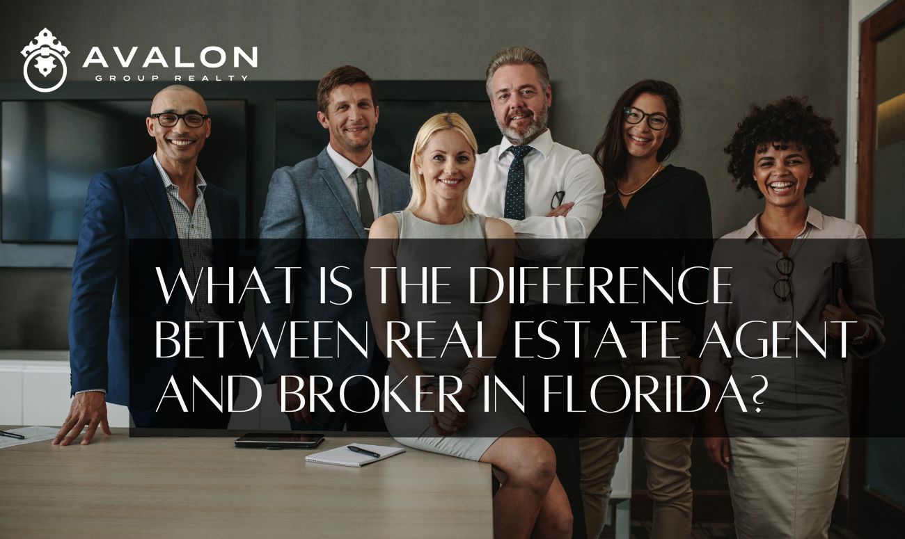 What is the Difference Between Real Estate Agent and Broker in Florida? cover picture shows 6 men and women dressed in professional attire.