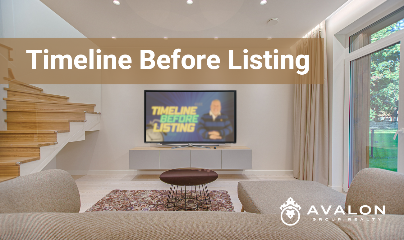 Timeline Before Listing Your Home For Sale cover picture show a Japan living room with a tv. Aaron Hunt is on the TV screen.