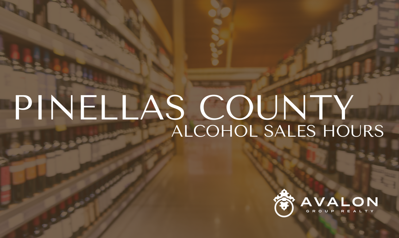 Pinellas County Alcohol Sales Hours is the title that overlays a picture of a liquor store.