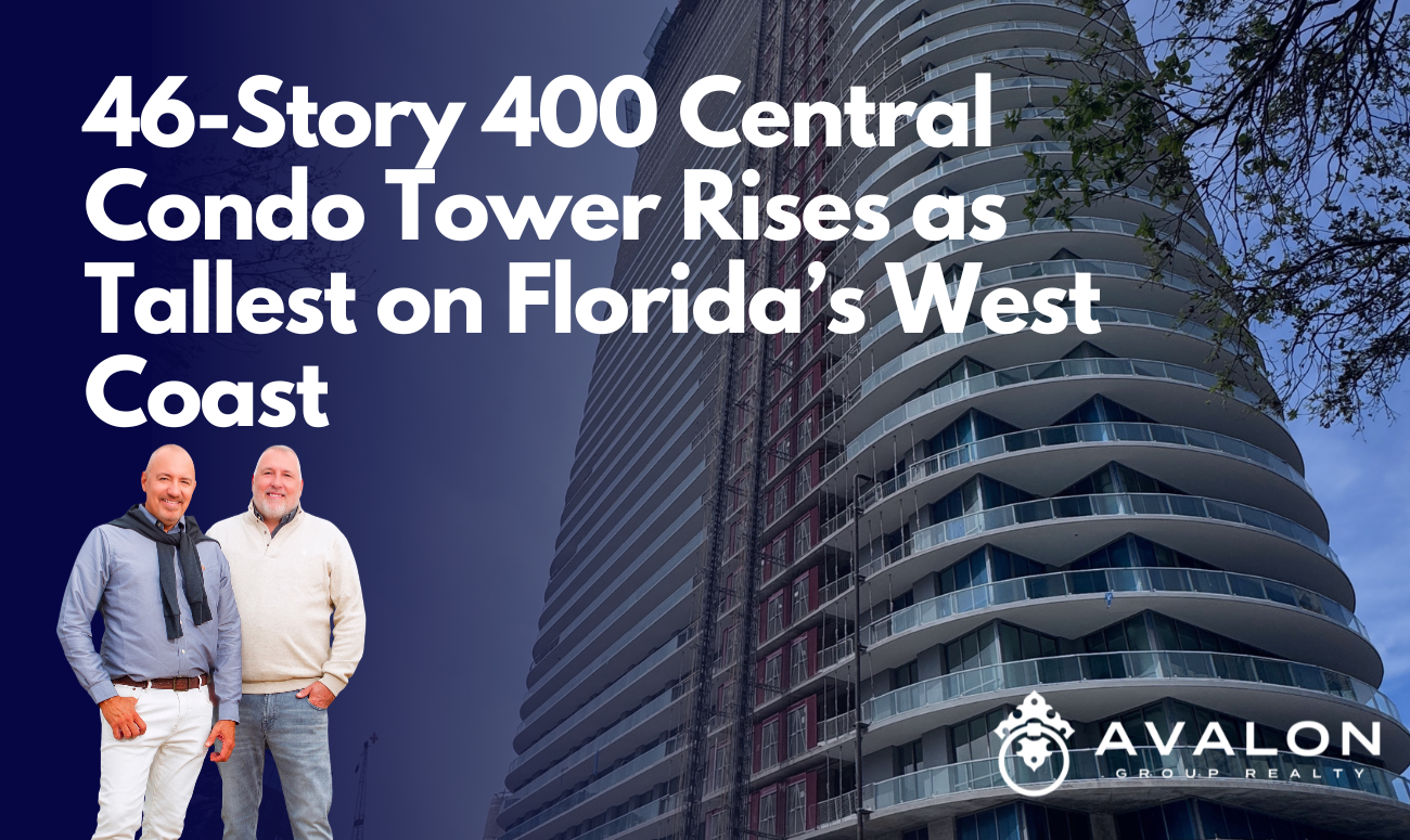 46-Story 400 Central Condo Tower Rises as Tallest on Florida’s West Coast The Residences picture shows the south west side of the building's middle section.