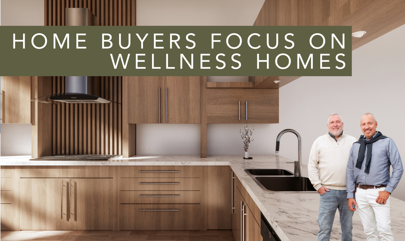 Home Buyers Focus on Wellness Homes picture shows a zen kitchen with oak cabinets.