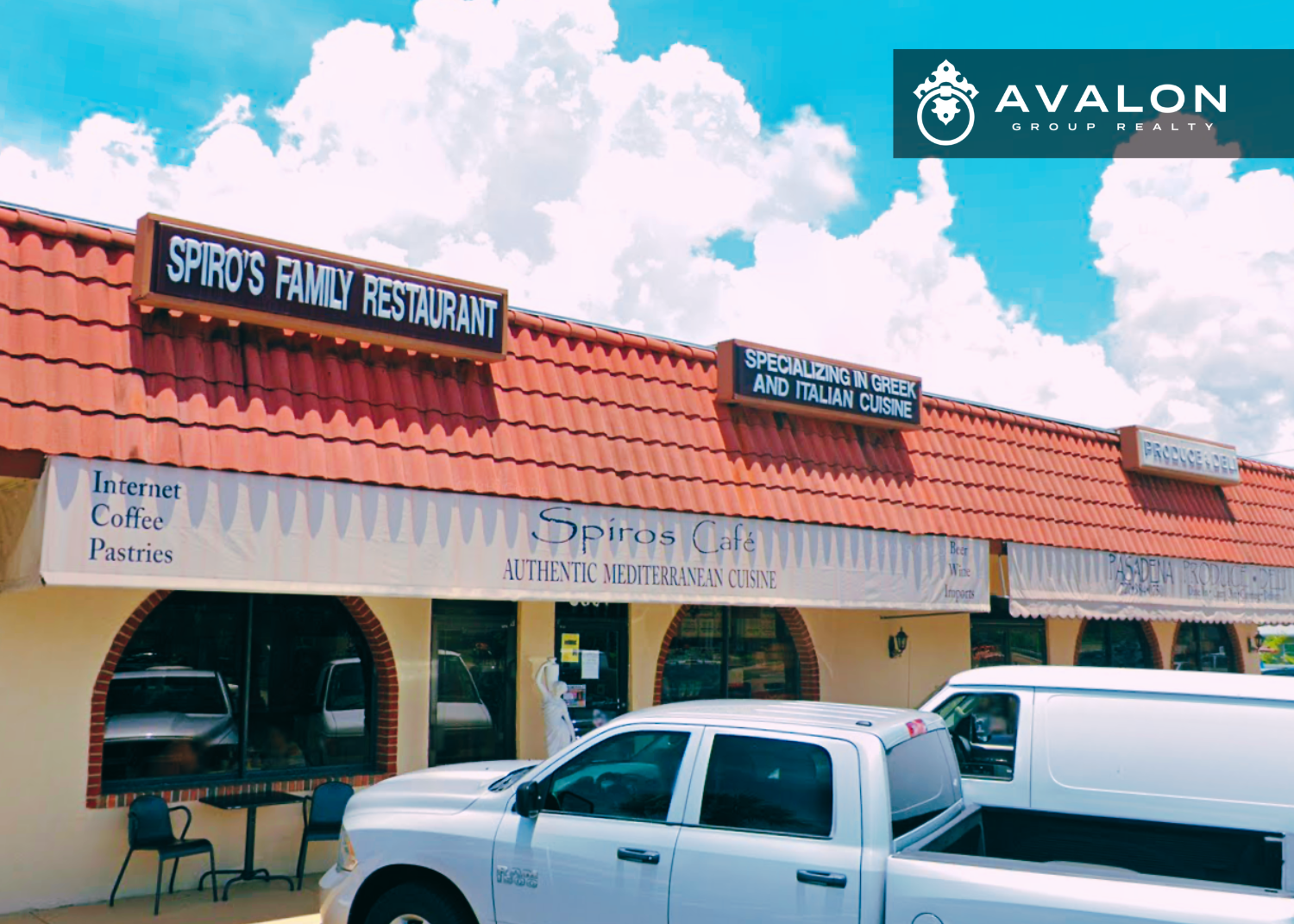 Spiros Deli Greek Food St Pete picture that shows The deli is on the left and the Greek Market is on the right.