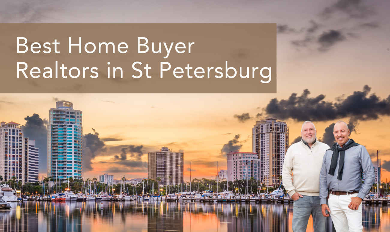 Best Home Buyer Realtors in St Petersburg cover picture shows the St Petersburg Marina at sunset.