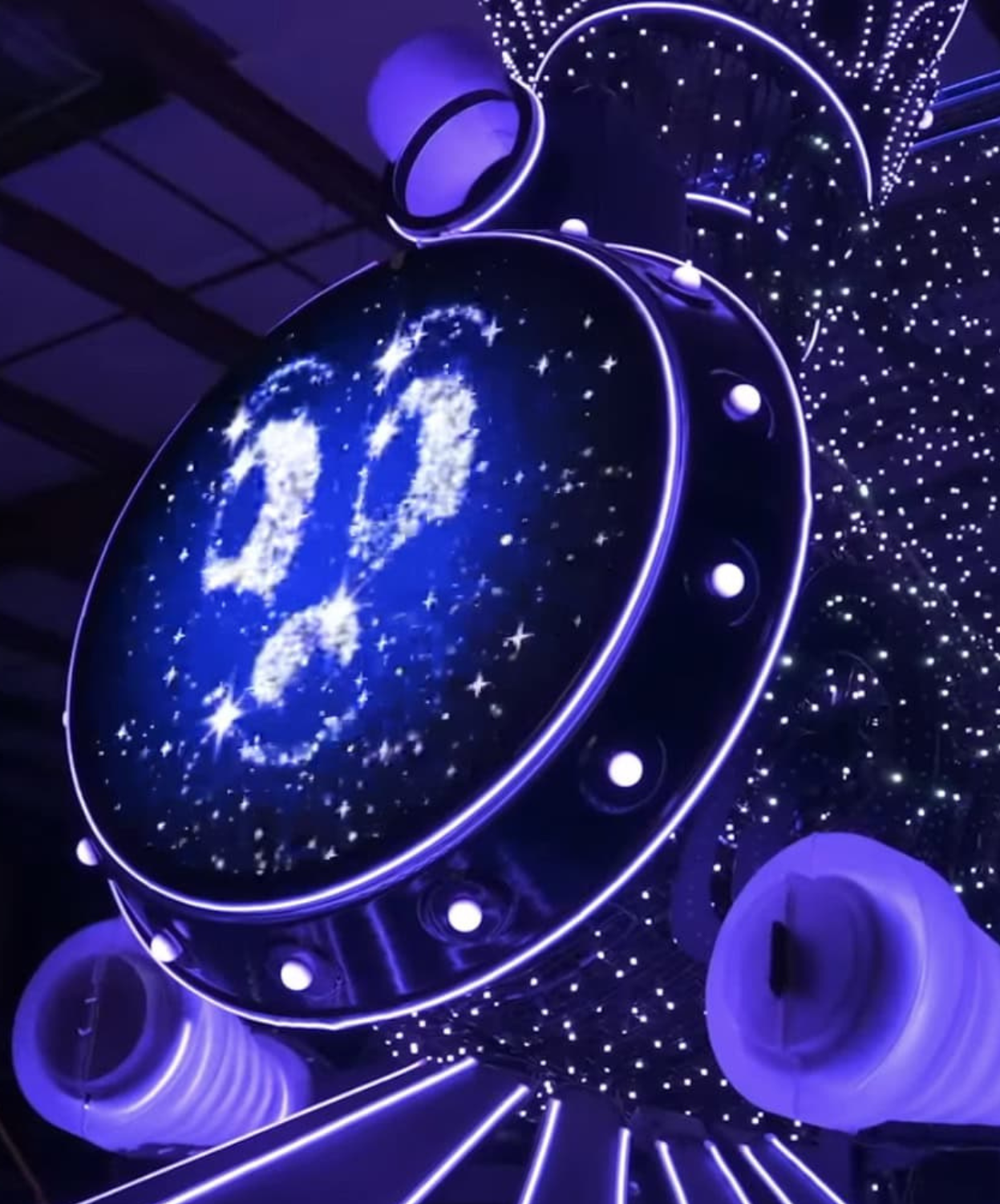 Disney Starlight Parade at Magic Kingdom: picture shows An up close picture of the float "Whimsey's" face.
