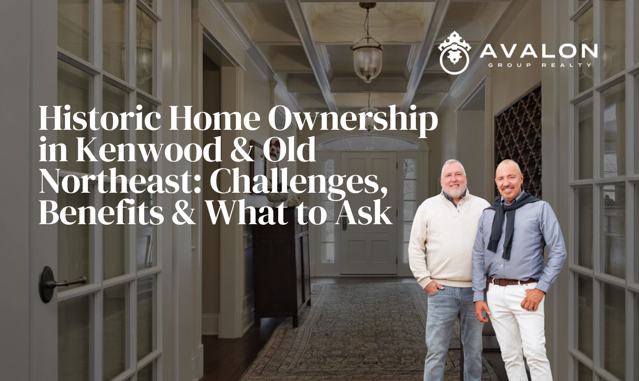 Historic Home Ownership in Kenwood & Old Northeast Challenges, Benefits & What to Ask cover picture shows a historic home's foyer.