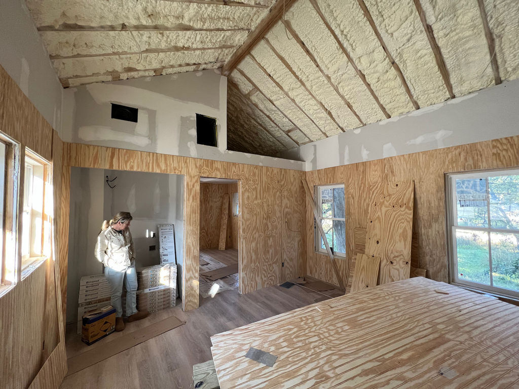 Photo of a home interior that's being renovated. 