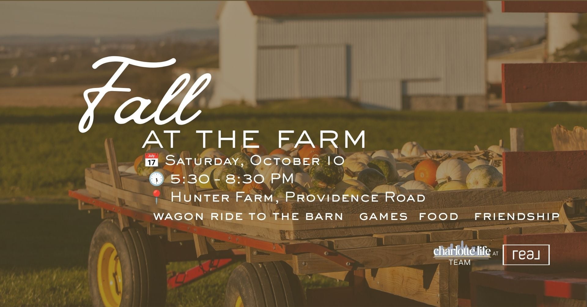 📅 Saturday, October 10 🕠 530 – 830 PM 📍 Hunter Farm, Providence Road