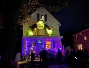 Bangor Maine Halloween haunted house with vampire