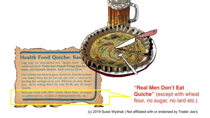 vintage Trader Joe's quiche flyer