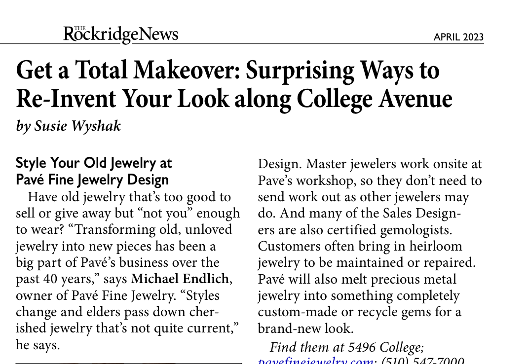 Rockridge News article about College Ave shops