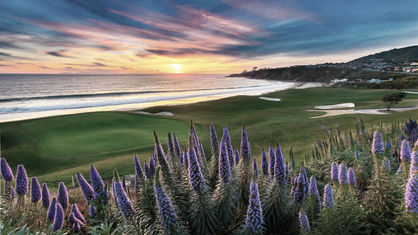 Monarch Beach Golf Links fairway with Pacific Ocean backdrop