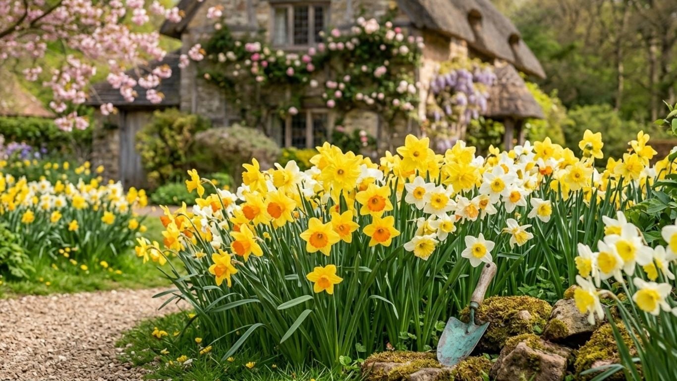 Yellow daffodils in spring