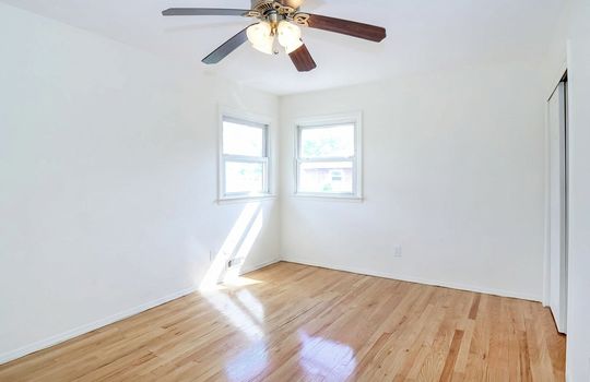 Bedroom hardwood floors ceiling fan greencroft
