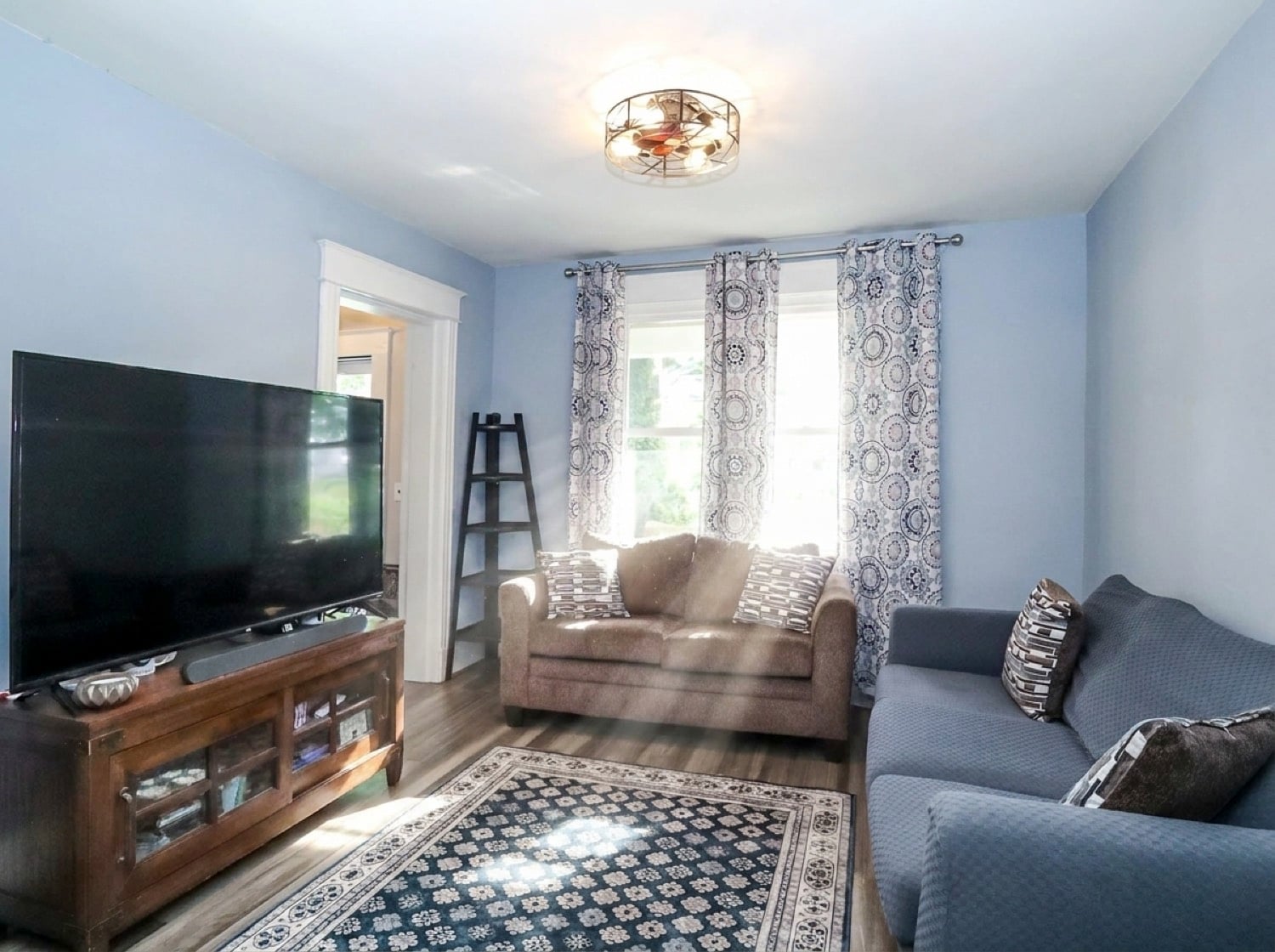 Living room with hardwood floors and original charm at 72 Dubois Avenue Staten Island