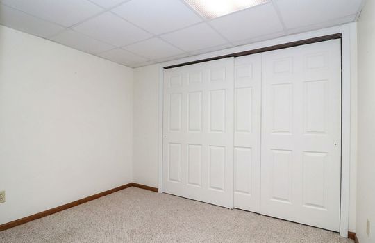 Basement with storage closets