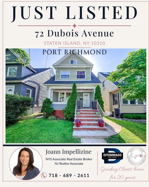 JUST LISTED 72 Dubois Avenue Port Richmond, Staten Island
