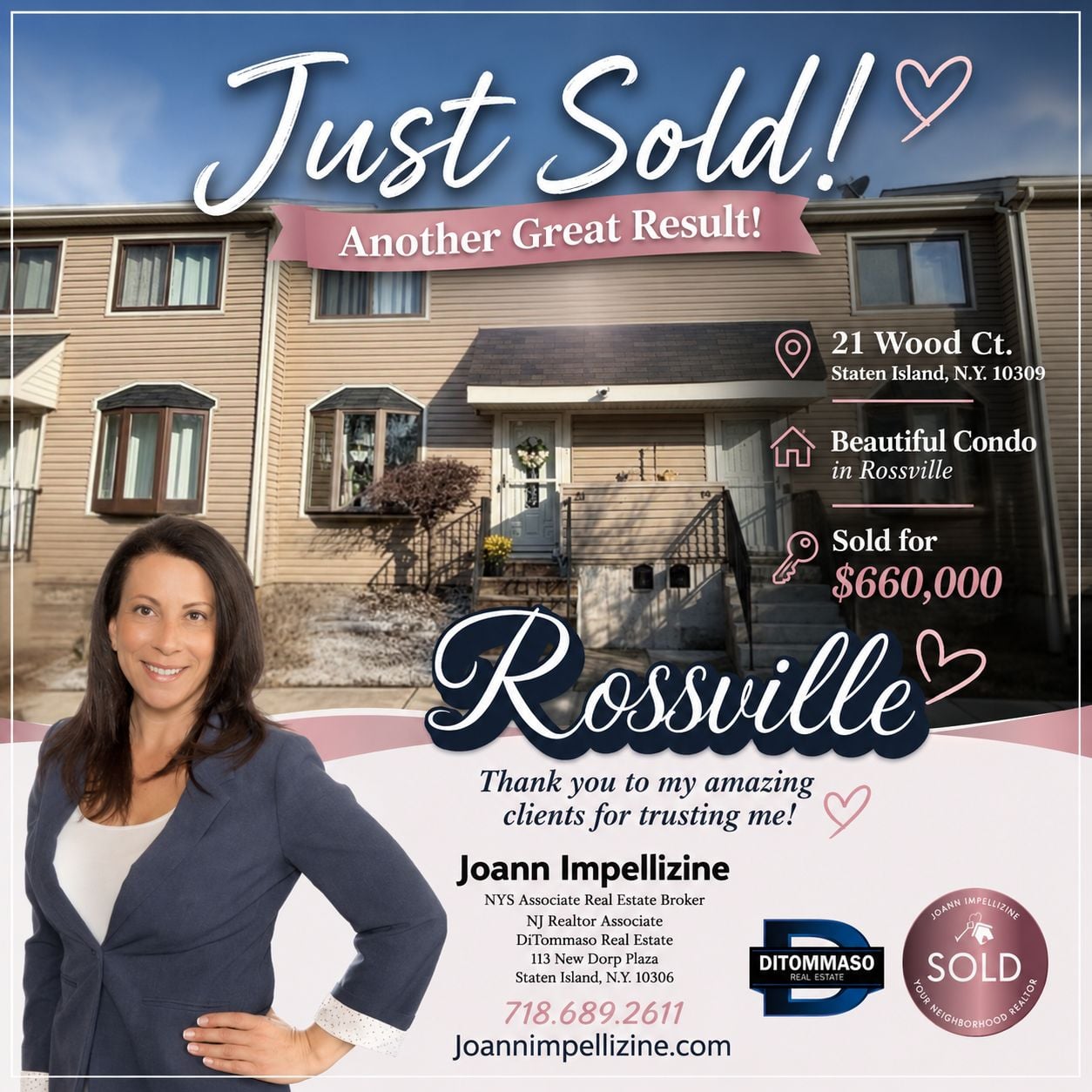 Just Sold - 21 Wood Ct. Rossville Staten Island Condo