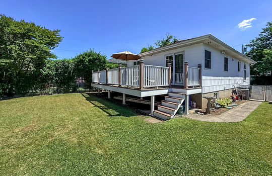 Private backyard and outdoor living space at Prince's Bay Staten Island ranch home