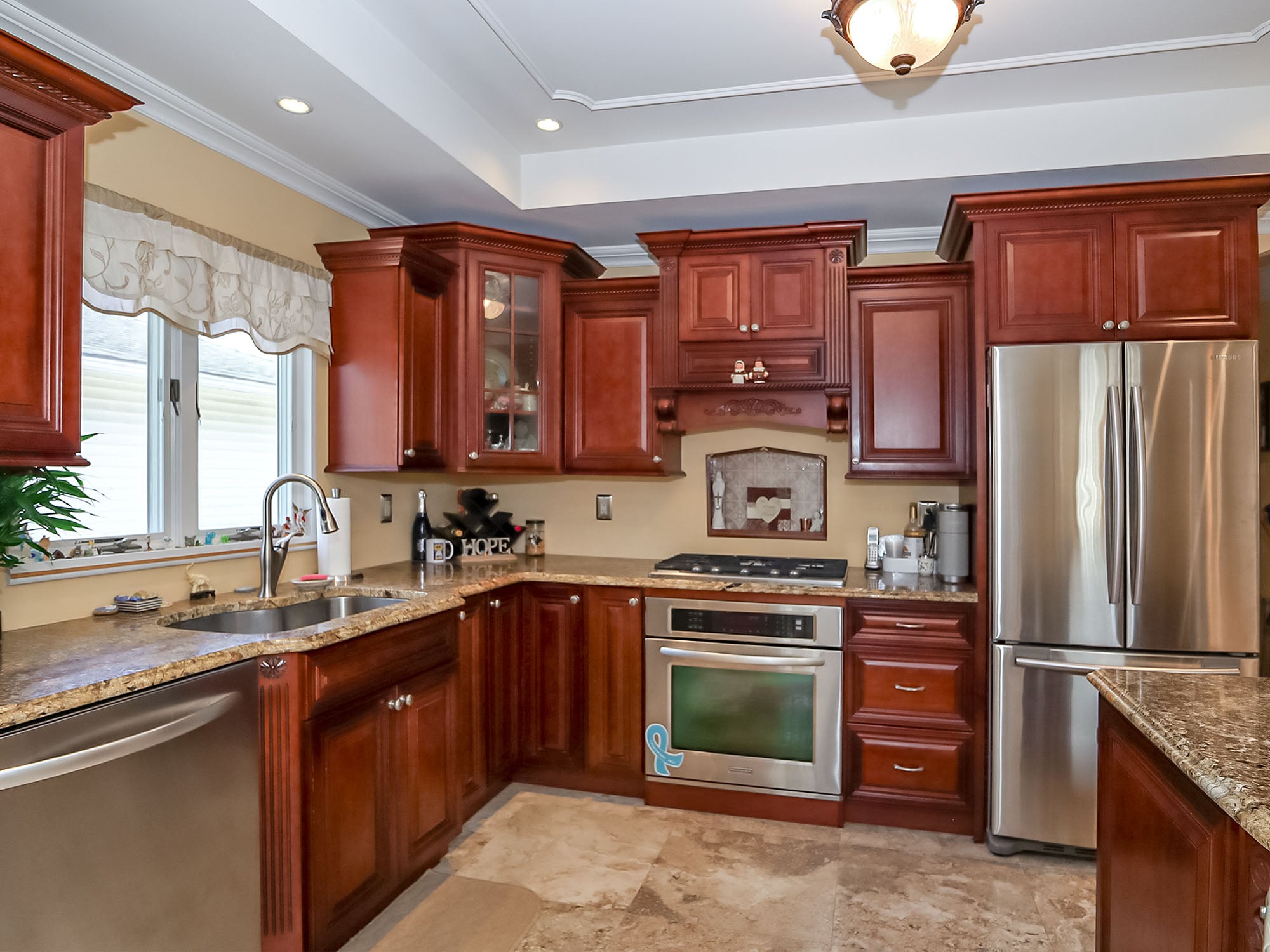 Custom kitchen in Prince's Bay ranch home