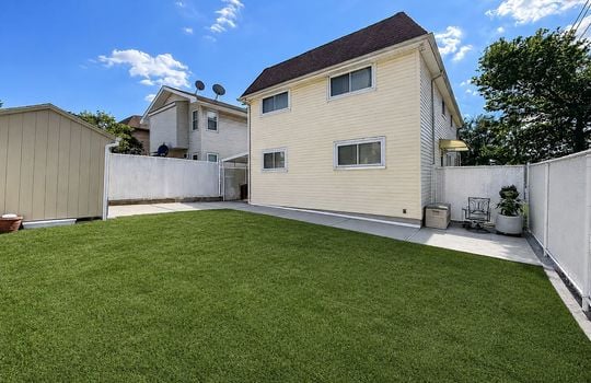 Bright inviting backyard in daylight