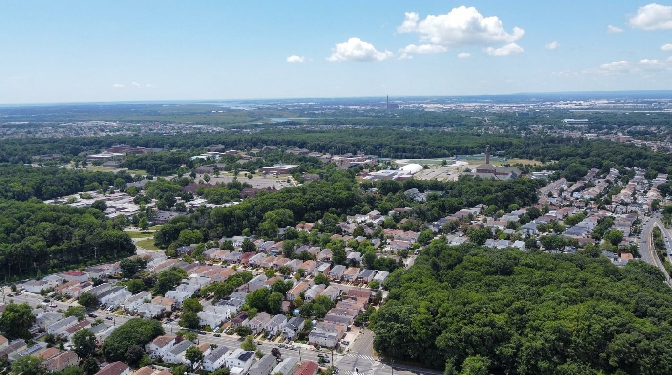 Aerial view of 611 Ingram Avenue in Willowbrook, Staten Island