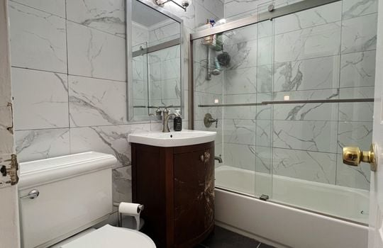 Bathroom in two-bedroom co-op at 3747 Amboy Road Unit 1B.