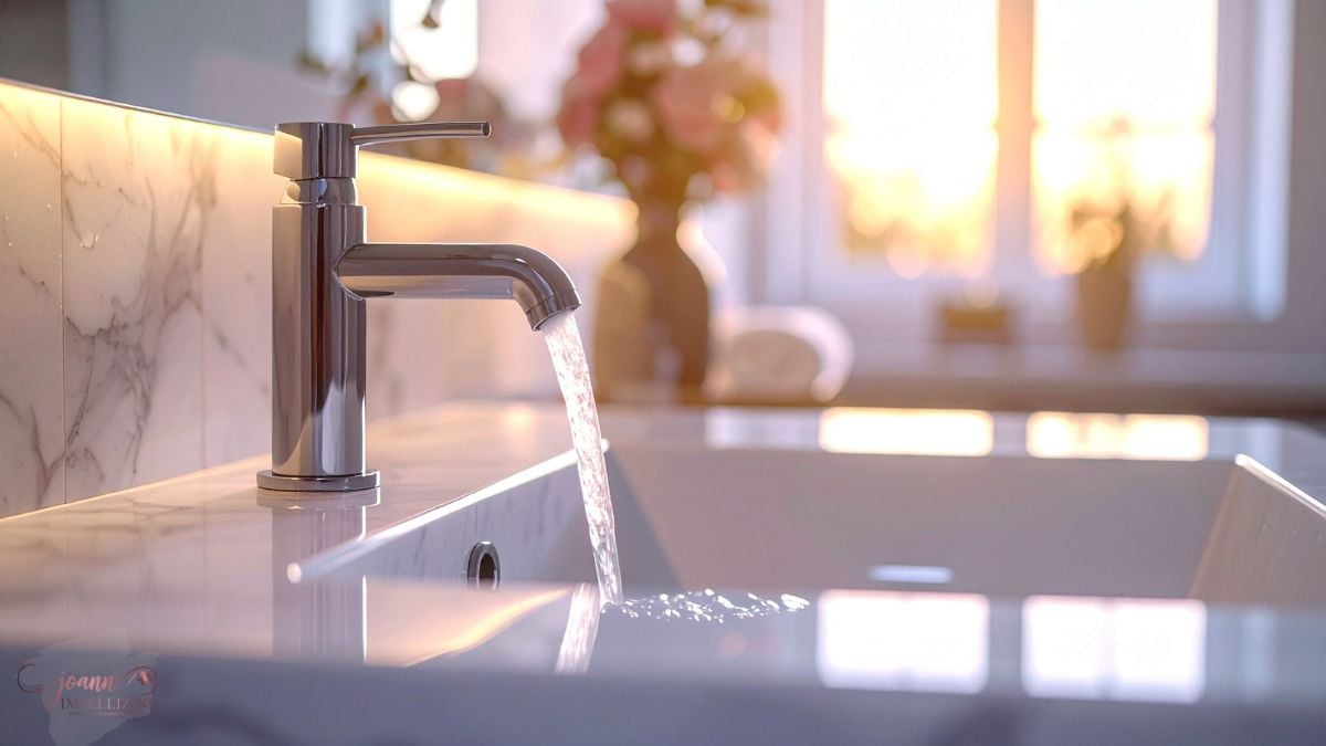 Checking faucets and plumbing during a final home walk-through before closing