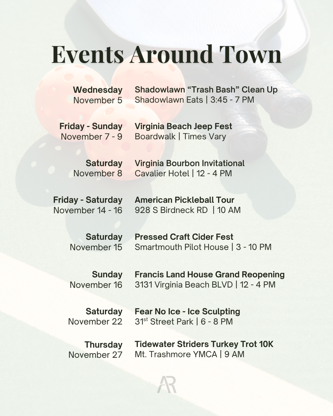 Events around town