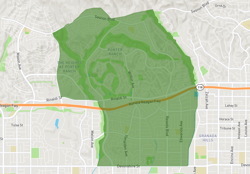 Map Proter Ranch Porter Ranch - Thiel Real Estate & Property Management