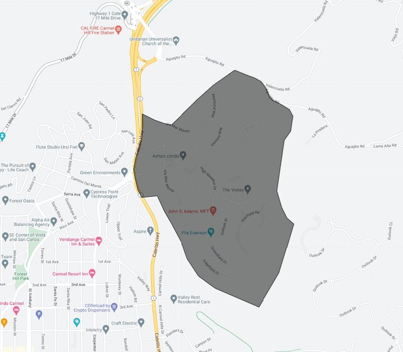 Map of High Meadows in Carmel