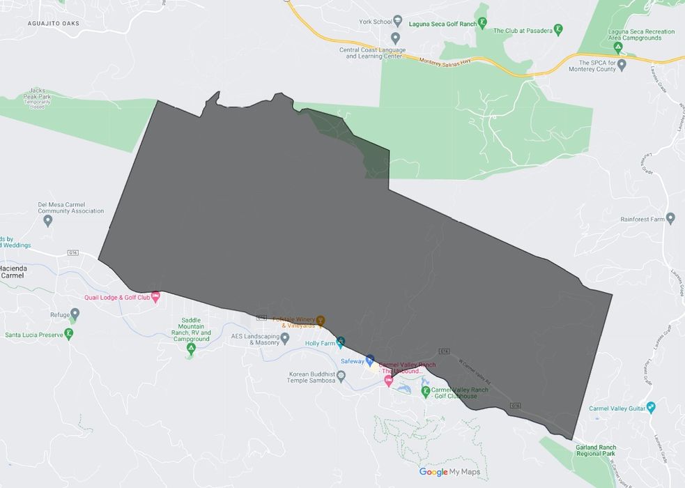 Map of Tehama and Tierra Grande in Carmel Valley