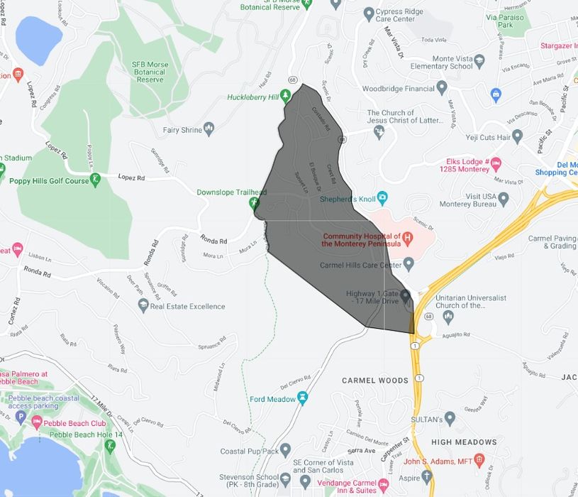Map of the Upper Forest in Pebble Beach