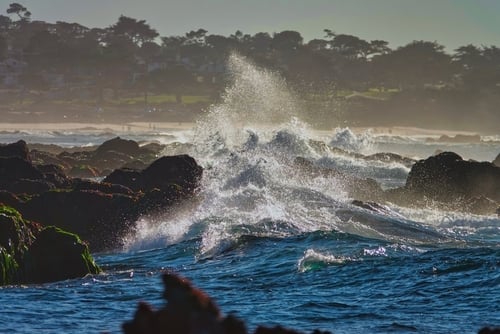 Pacific,Waves,Crash,On,The,Rocks,Of,Asilomar,On,17