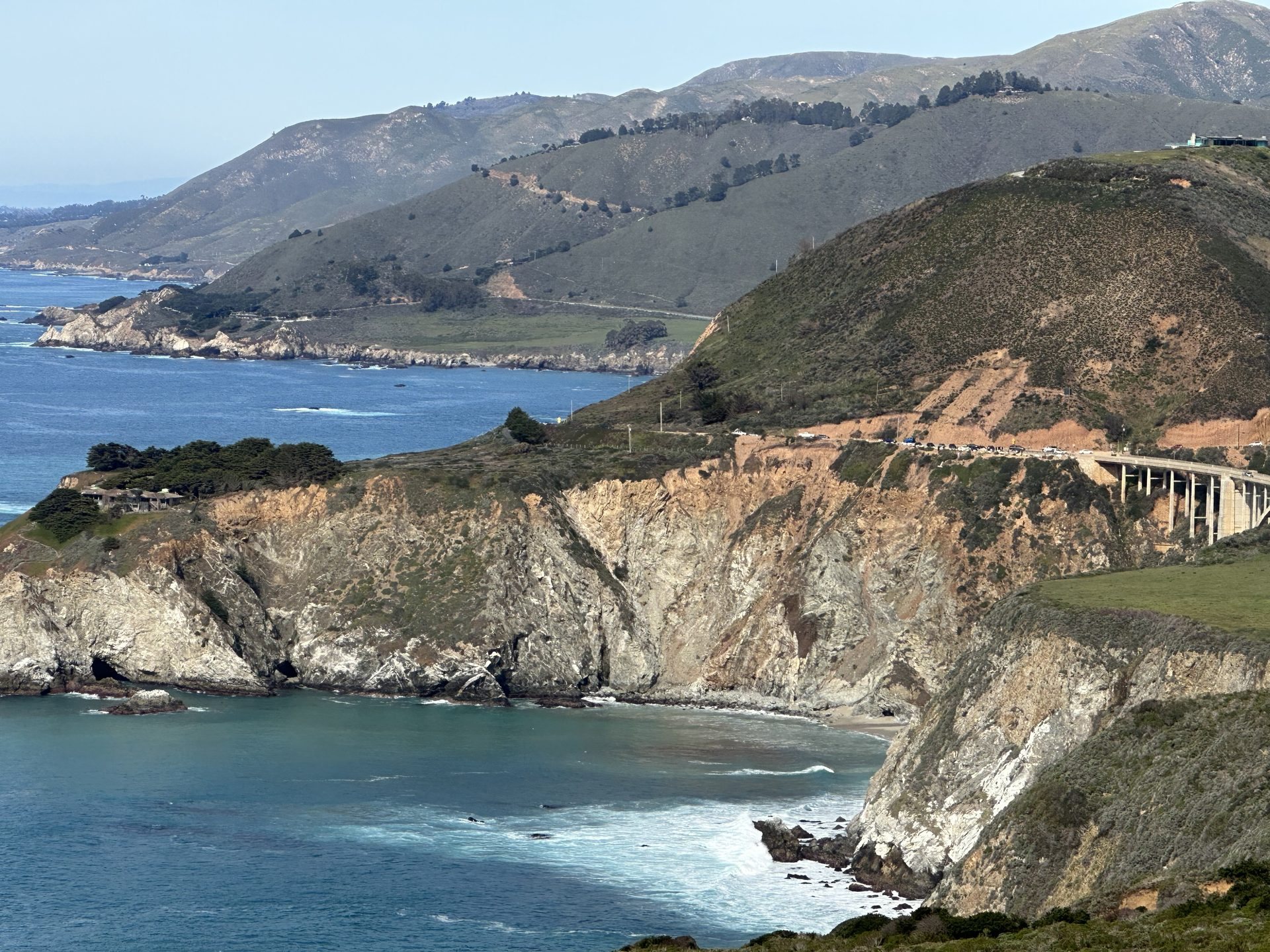 Bixby Creek Bridge and the Big Sur coastline along Highway 1