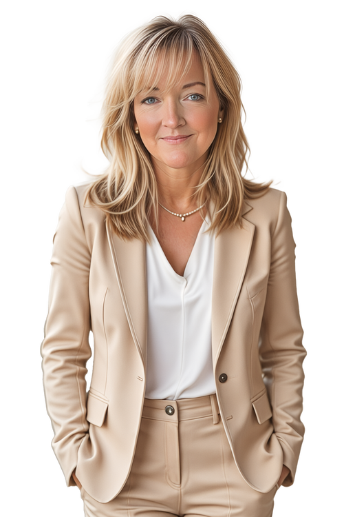 JAS with Taupe Suit White Blouse Vertical No Background-No Smile