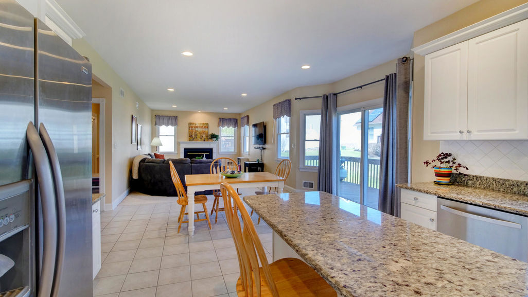 Kitchen and family room pic