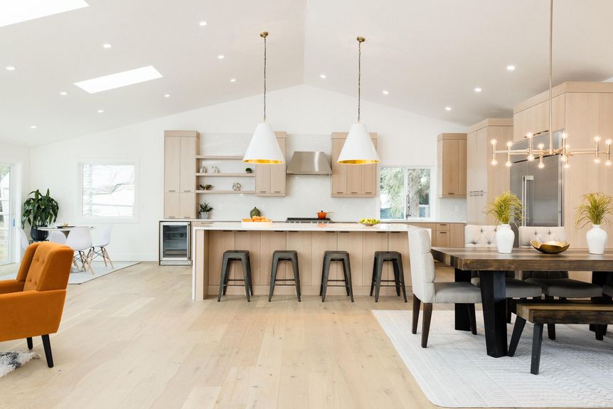 Updated kitchen with modern appliances in remodeled home for open house in Valhalla Heights, Bend, Oregon