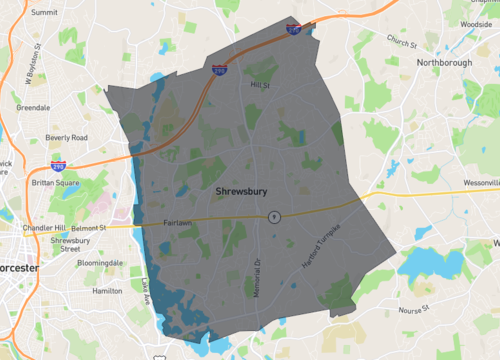Shrewsbury houses for sale map