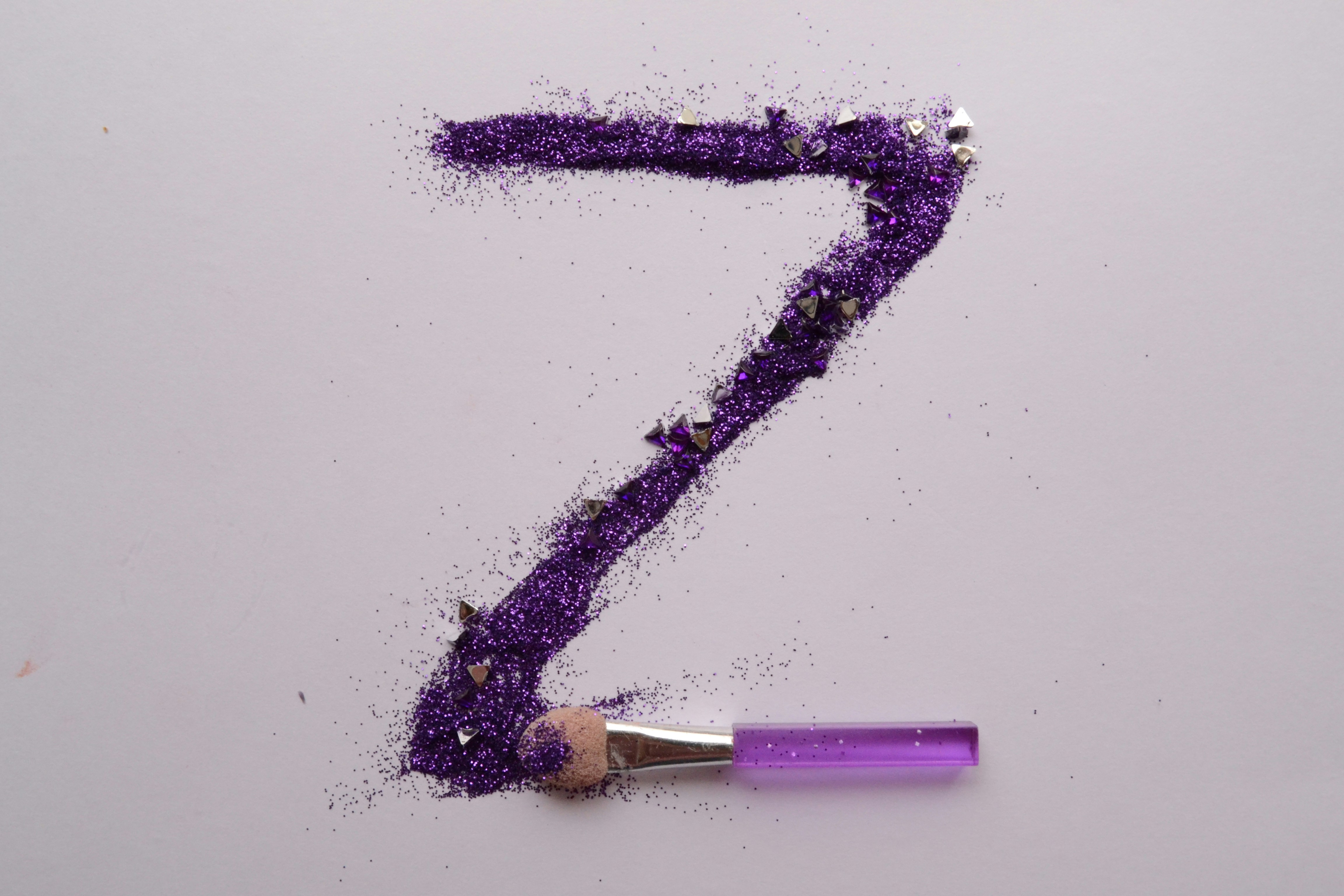 glittery purple Z